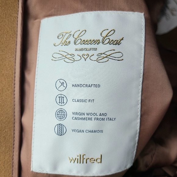 Aritzia Wilfred The Cocoon Cashmere Italian Virgin Wool Tan Coat - Picture 12 of 14